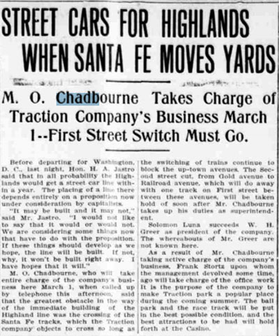 Albuquerque Citzen-News, February 7, 1907 (Source: newspapers.com) 