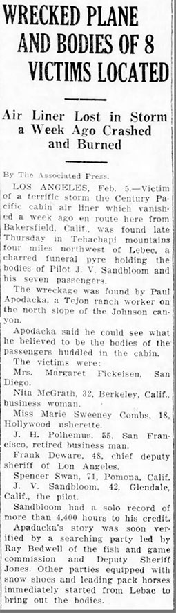 Sedalia Weekly Democrat (MO), February 5, 1932 (Source: newspapers.com) 