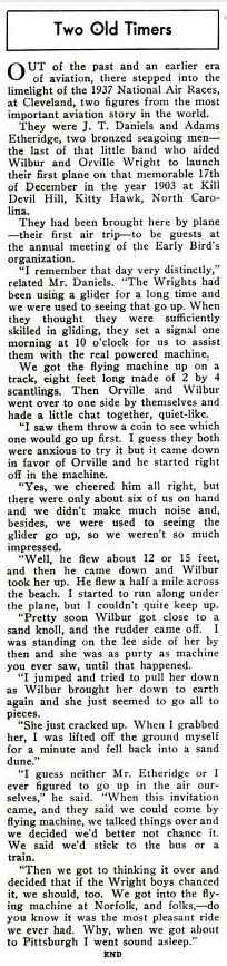 From the Horse's Mouth, Popular Aviation, November, 1937