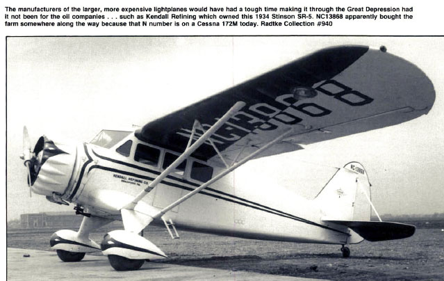 Stinson NC13868 in Vintage Aviation, Vol. 16, No. 2, February 1988 (Source: VA)