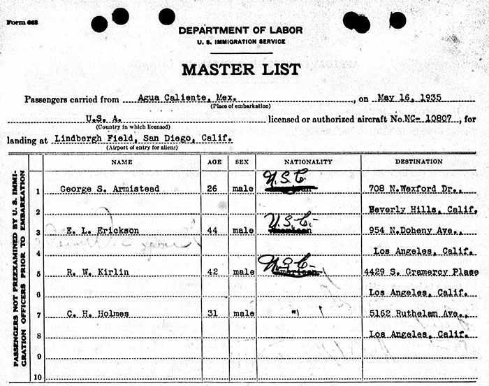 U.S. Immigration Form, May 16, 1935 (Source: ancestry.com)