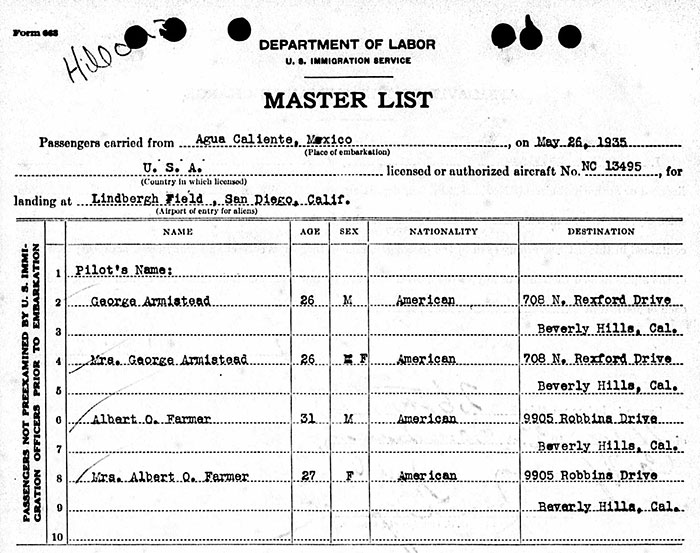 U.S. Immigration Form, May 25, 1935 (Source: ancestry.com) 