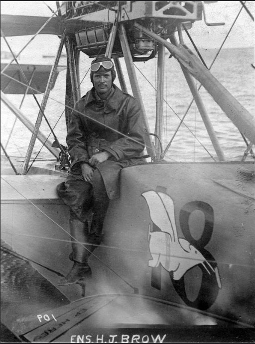 H.J. Brow Seated on a Seaplane, Date & Location Unknown (Source: SDAM) 