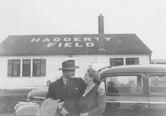 Flo and Unidentified Woman at Haggerty Field (Source: SDAM) 