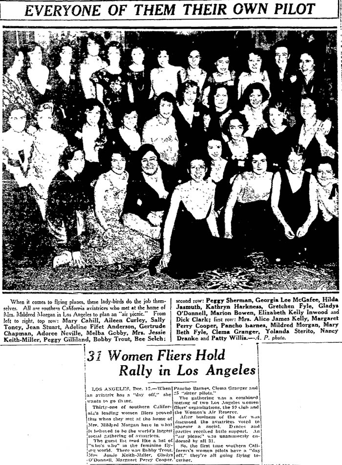 Oakland Tribune, Sunday, December 13, 1931 (Source: Woodling)