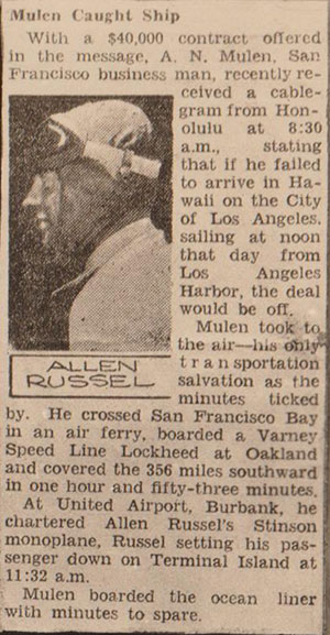 Undated & Unsourced News Article (Source: Russell Family)