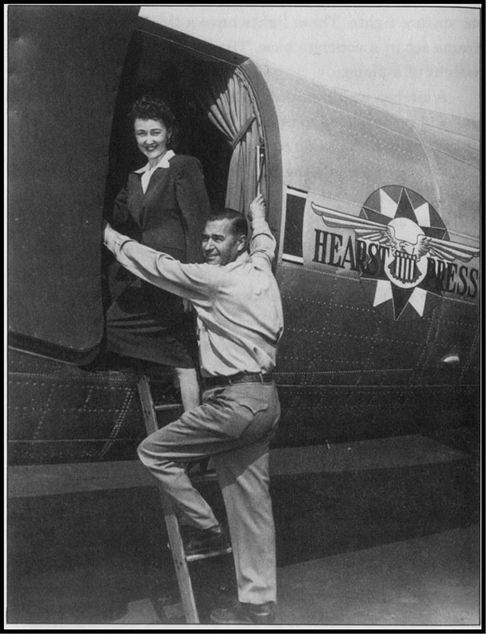 A.G. Russell & Billie Russell, Hearst's DC-3C, Ca. Post-WWII (Source: Woodling) 